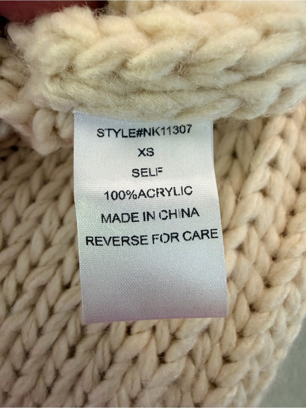 Altar’d State Color Block Chunky Knit Sweater Cream Navy Pink XS - Picture 4 of 7